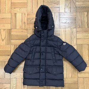 Moncler Kids Navy Hooded Puffer Jacket